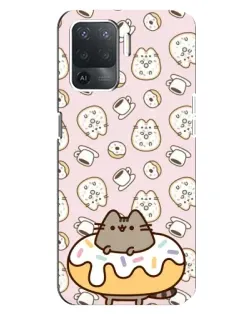 Чохол для OPPO Reno 5 Lite з картинкою «Пушин на пончику» Чохол для OPPO Reno 5 Lite з картинкою «Пушин на пончику»