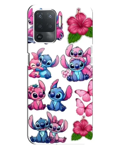 Чехол для OPPO Reno 5 Lite с картинкой «Стикеры Stitch и Angel»