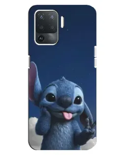 Чехол для OPPO Reno 5 Lite с картинкой «Стич в облаках»