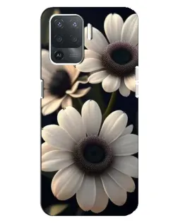 Чохол для OPPO Reno 5 Lite з картинкою «Білі маргаритки макро»