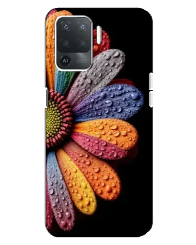 Чохол для OPPO Reno 5 Lite з картинкою «Райдужна квітка»