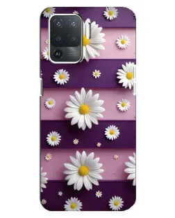 Чохол для OPPO Reno 5 Lite з картинкою «Ромашки на фіолетовому»