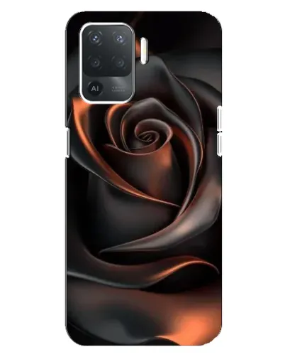 Чохол для OPPO Reno 5 Lite з картинкою «Шовкова чорна троянда»