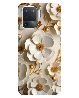 Чохол для OPPO Reno 5 Lite з картинкою «Білі паперові квіти»