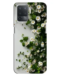 Чохол для OPPO Reno 5 Lite з картинкою «Гілка дрібних білих квітів»