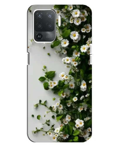 Чохол для OPPO Reno 5 Lite з картинкою «Гілка дрібних білих квітів»