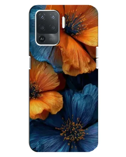 Чехол для OPPO Reno 5 Lite с картинкой «Яркая сине-оранжевая флора» Чехол для OPPO Reno 5 Lite с картинкой «Яркая сине-оранжевая флора»