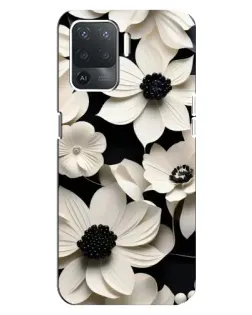 Чохол для OPPO Reno 5 Lite з картинкою «Об'ємні білі квіти»