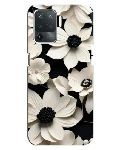 Чохол для OPPO Reno 5 Lite з картинкою «Об'ємні білі квіти»
