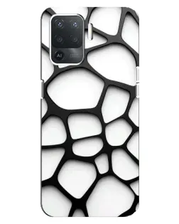 Чехол для OPPO Reno 5 Lite с картинкой «Белая объемная сетка» Чехол для OPPO Reno 5 Lite с картинкой «Белая объемная сетка»