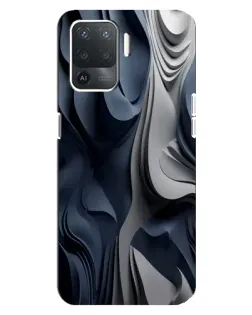 Чехол для OPPO Reno 5 Lite с картинкой «Объемные синие складки» Чехол для OPPO Reno 5 Lite с картинкой «Объемные синие складки»