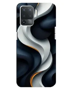 Чехол для OPPO Reno 5 Lite с картинкой «Объемные черно-белые ленты» Чехол для OPPO Reno 5 Lite с картинкой «Объемные черно-белые ленты»