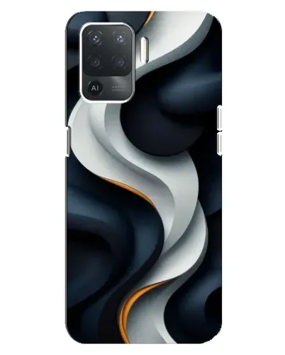 Чехол для OPPO Reno 5 Lite с картинкой «Объемные черно-белые ленты» Чехол для OPPO Reno 5 Lite с картинкой «Объемные черно-белые ленты»