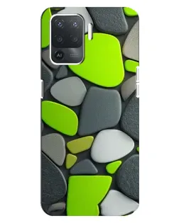 Чехол для OPPO Reno 5 Lite с картинкой «Яркая неоновая галька»