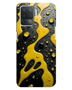 Чехол для OPPO Reno 5 Lite с картинкой «Жидкое желтое золото»