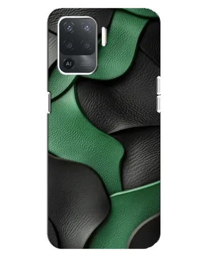 Чехол для OPPO Reno 5 Lite с картинкой «Зеленые кожаные волны» Чехол для OPPO Reno 5 Lite с картинкой «Зеленые кожаные волны»