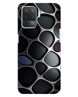 Чехол для OPPO Reno 5 Lite с картинкой «Объемная темная решетка»