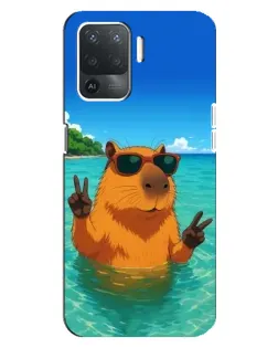 Чехол для OPPO Reno 5 Lite с картинкой «Морская капибара»