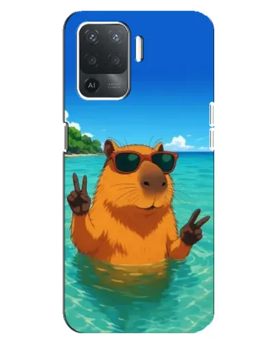 Чехол для OPPO Reno 5 Lite с картинкой «Морская капибара»