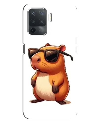 Чехол для OPPO Reno 5 Lite с картинкой «Капибара в очках»