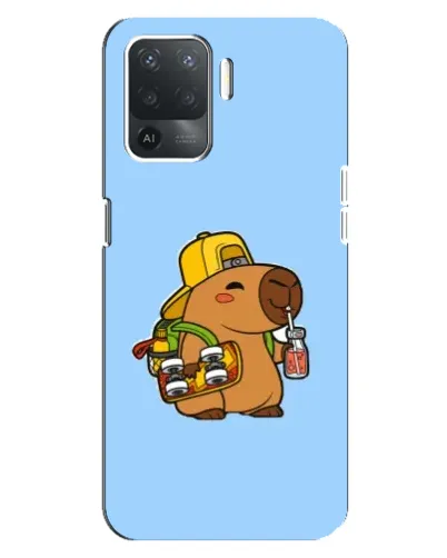 Чехол для OPPO Reno 5 Lite с картинкой «Капибара на скейте»