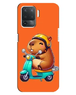 Чехол для OPPO Reno 5 Lite с картинкой «Капибара на скутере»