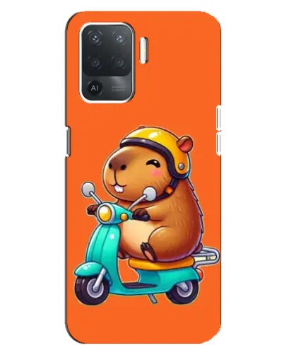 Чехол для OPPO Reno 5 Lite с картинкой «Капибара на скутере»