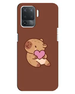 Чехол для OPPO Reno 5 Lite с картинкой «Капибара с сердцем»