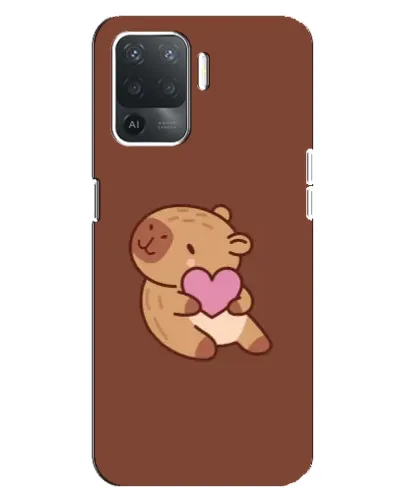 Чехол для OPPO Reno 5 Lite с картинкой «Капибара с сердцем»