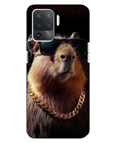 Чехол для OPPO Reno 5 Lite с картинкой «Капибара золотая цепь»