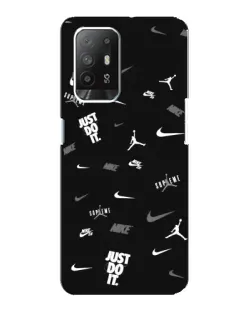 Чехол для OPPO Reno 5z с картинкой «Nike Black Pattern»