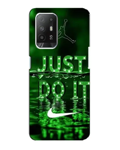 Чехол для OPPO Reno 5z с картинкой «Зеленый неоновый Nike»