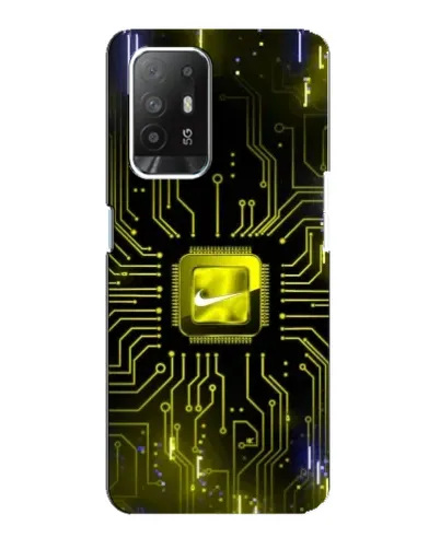 Чехол для OPPO Reno 5z с картинкой «Nike — золотая искра»