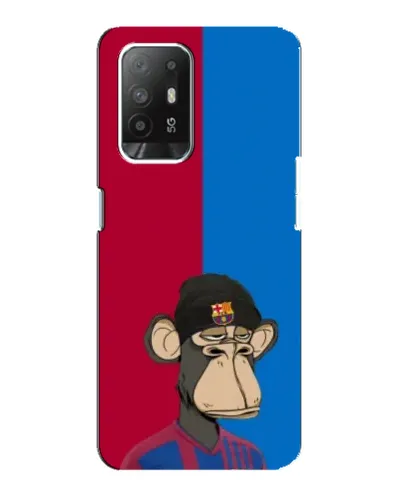 Чехол для OPPO Reno 5z с картинкой «Bored Ape — фанат Барсы»