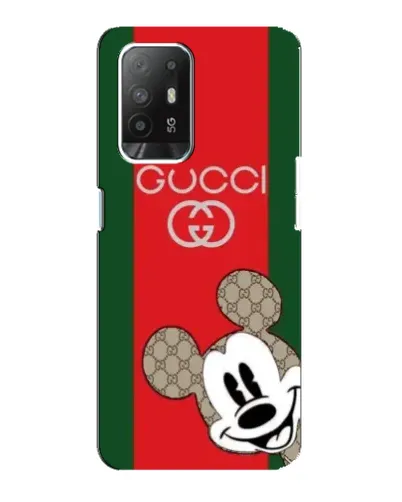Чехол для OPPO Reno 5z с картинкой «Gucci — полосы и Микки»