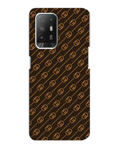 Чехол для OPPO Reno 5z с картинкой «Gucci — золотые диагонали»