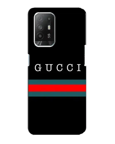 Чехол для OPPO Reno 5z с картинкой «Gucci — красный пояс»