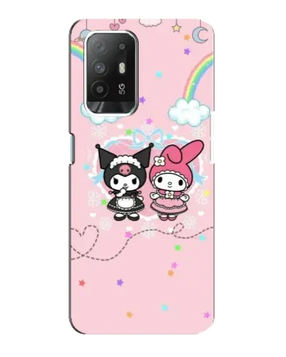 Чехол для OPPO Reno 5z с картинкой «My Melody и Kuromi» Чехол для OPPO Reno 5z с картинкой «My Melody и Kuromi»