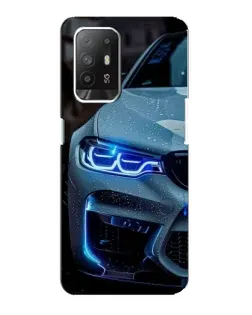 Чехол для OPPO Reno 5z с картинкой «Взгляд BMW с синими фарами»