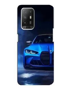 Чехол для OPPO Reno 5z с картинкой «Голубая BMW M4»