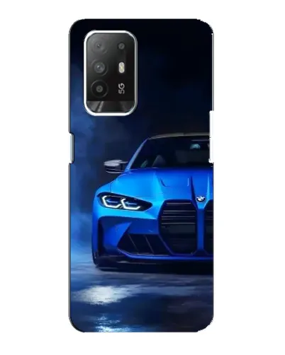 Чехол для OPPO Reno 5z с картинкой «Голубая BMW M4»