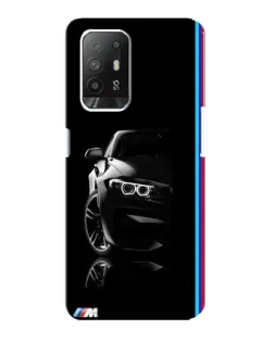 Чехол для OPPO Reno 5z с картинкой «Силуэт BMW в темноте»