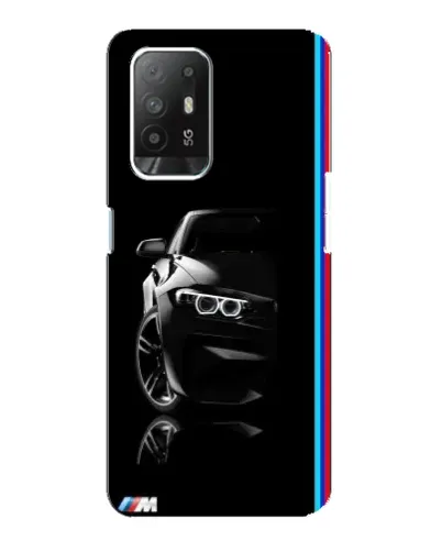 Чехол для OPPO Reno 5z с картинкой «Силуэт BMW в темноте»