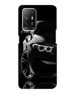 Чехол для OPPO Reno 5z с картинкой «Черная BMW — профиль»