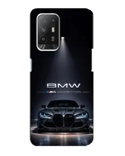 Чехол для OPPO Reno 5z с картинкой «BMW сквозь ночной город»