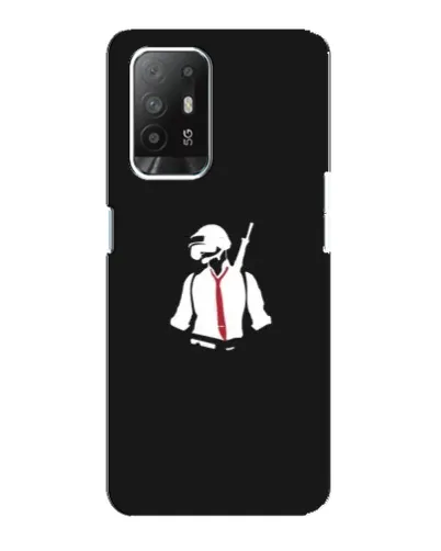 Чехол для OPPO Reno 5z с картинкой «PUBG — силуэт воина»