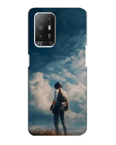 Чехол для OPPO Reno 5z с картинкой «Герой PUBG на скале»