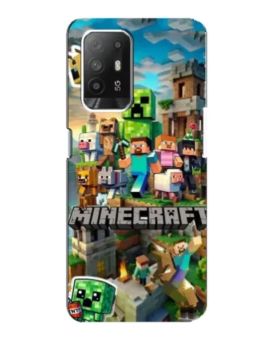 Чехол для OPPO Reno 5z с картинкой «Замок Minecraft»