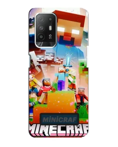 Чехол для OPPO Reno 5z с картинкой «Minecraft герои игры»