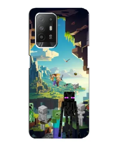 Чехол для OPPO Reno 5z с картинкой «Эндермен в лесу»